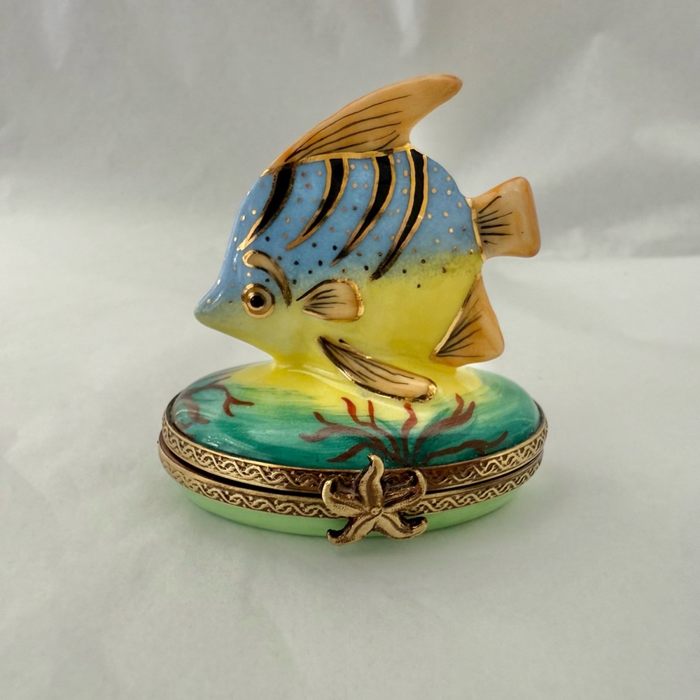 Limoges Tropical Fish Trinket Box purchased at Gump's (Preowned)